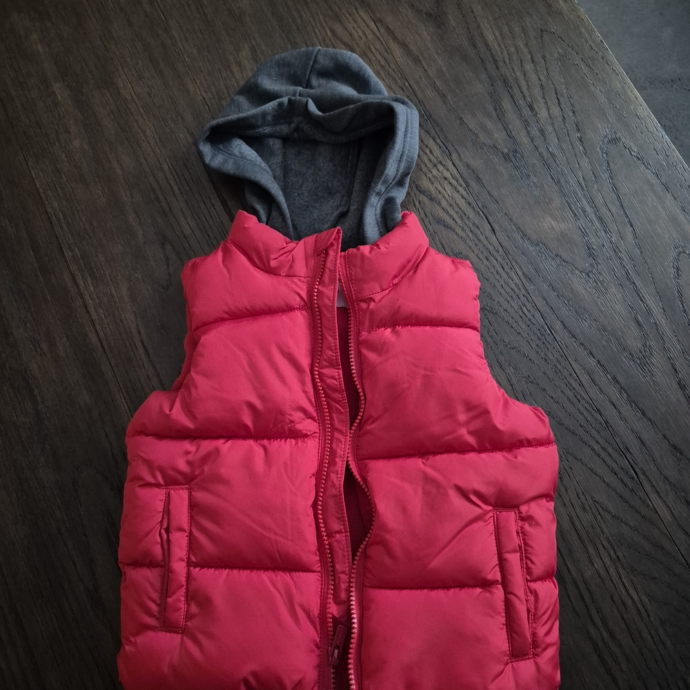 Old Navy Red Puffer Vest with Hood